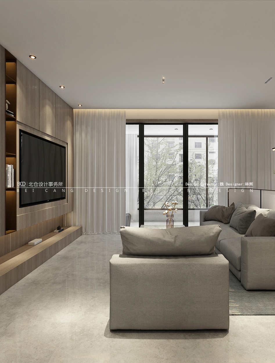 网云小镇现代风格客厅效果图