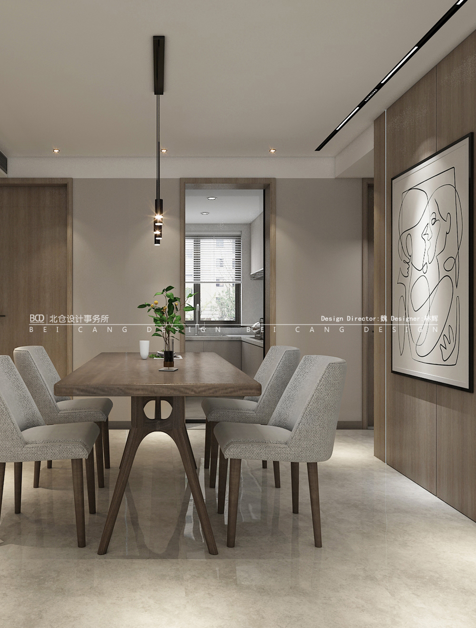 网云小镇现代风格餐厅效果图