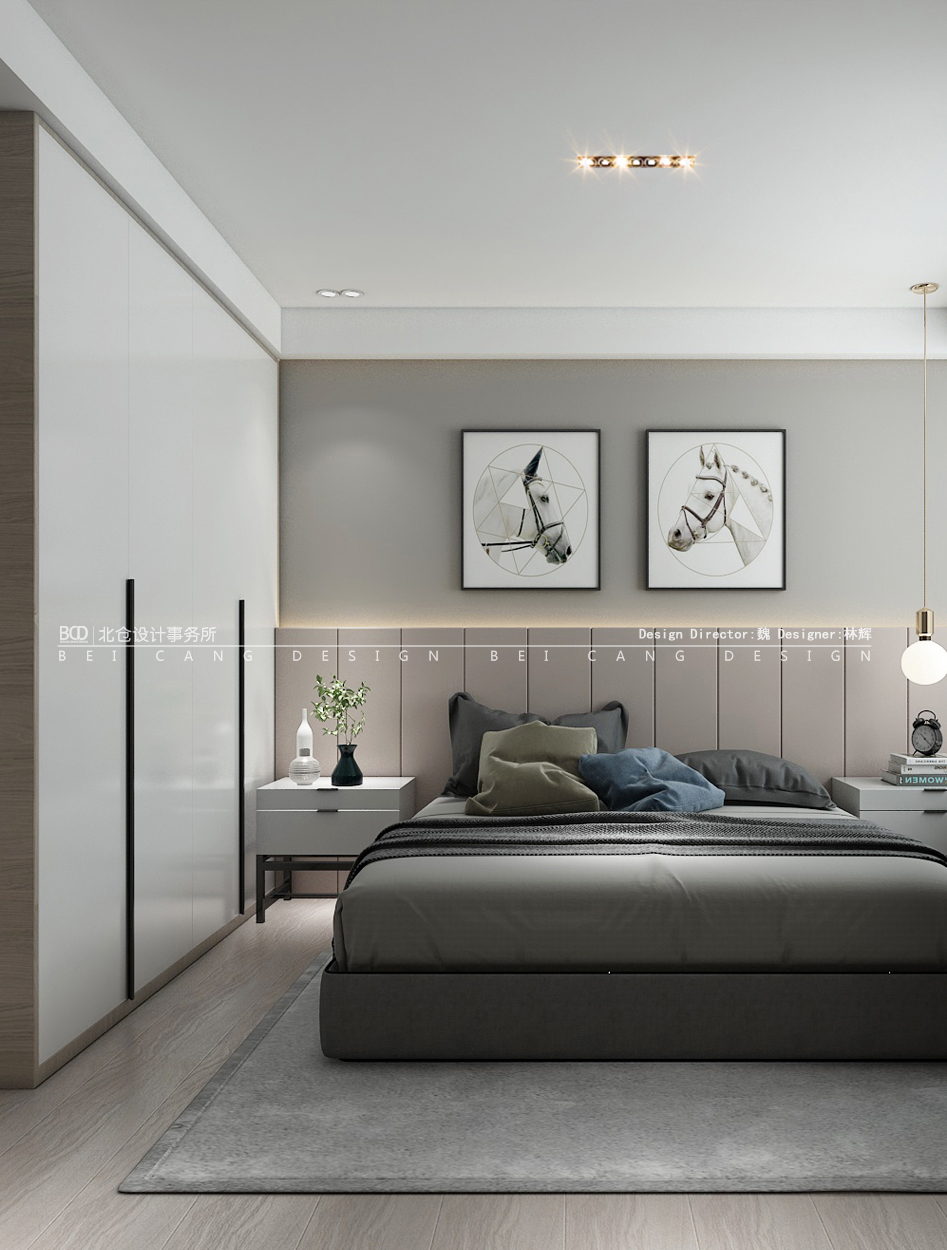 网云小镇现代风格主卧室效果图