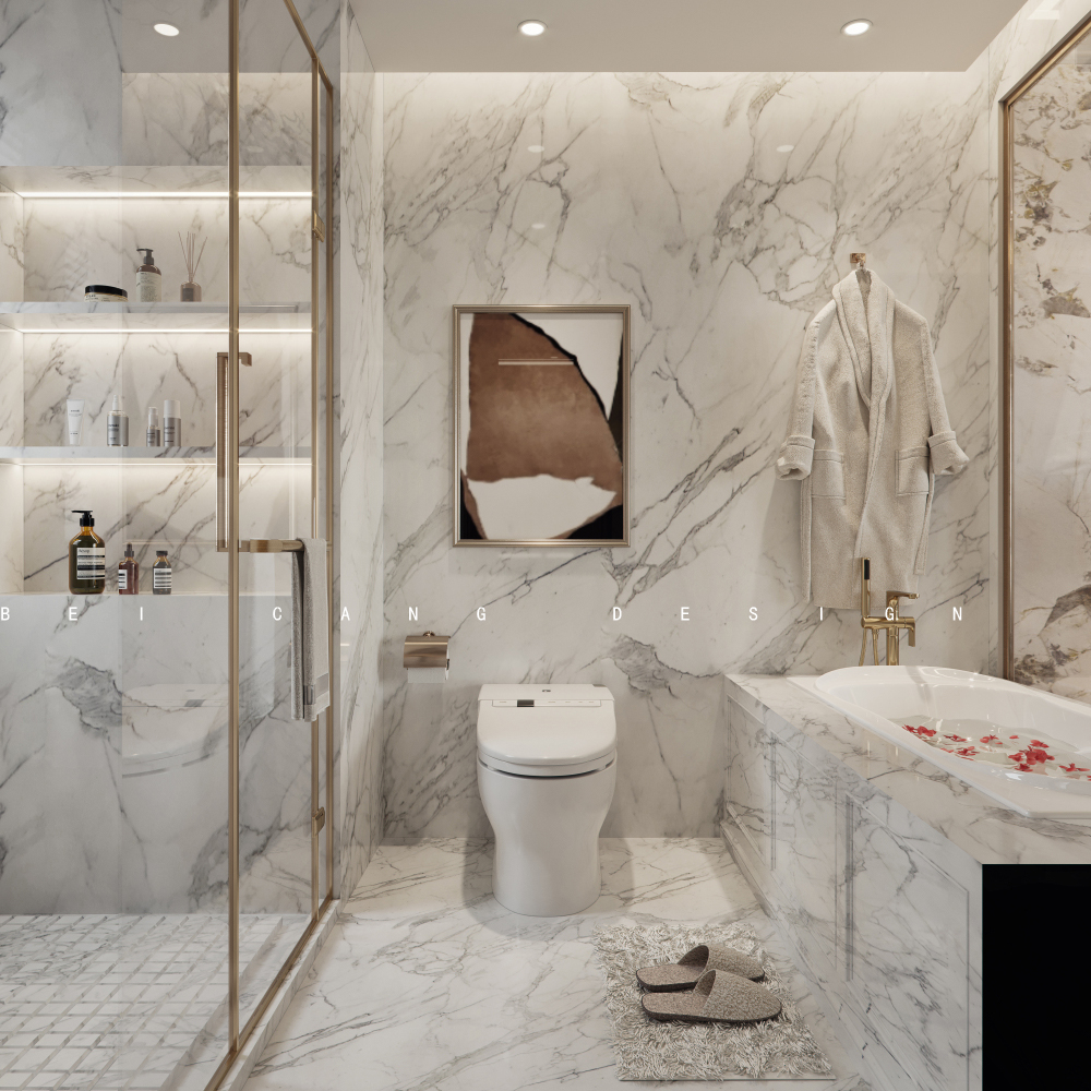 御香山叠拼法式卫生间效果图