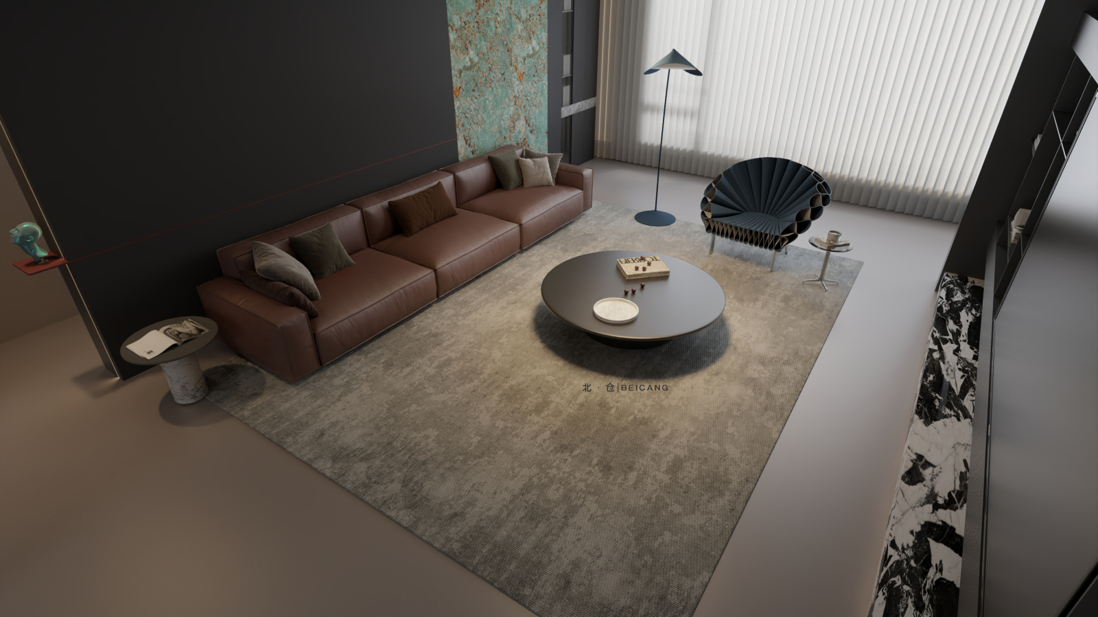 暗黑系鸟瞰客厅