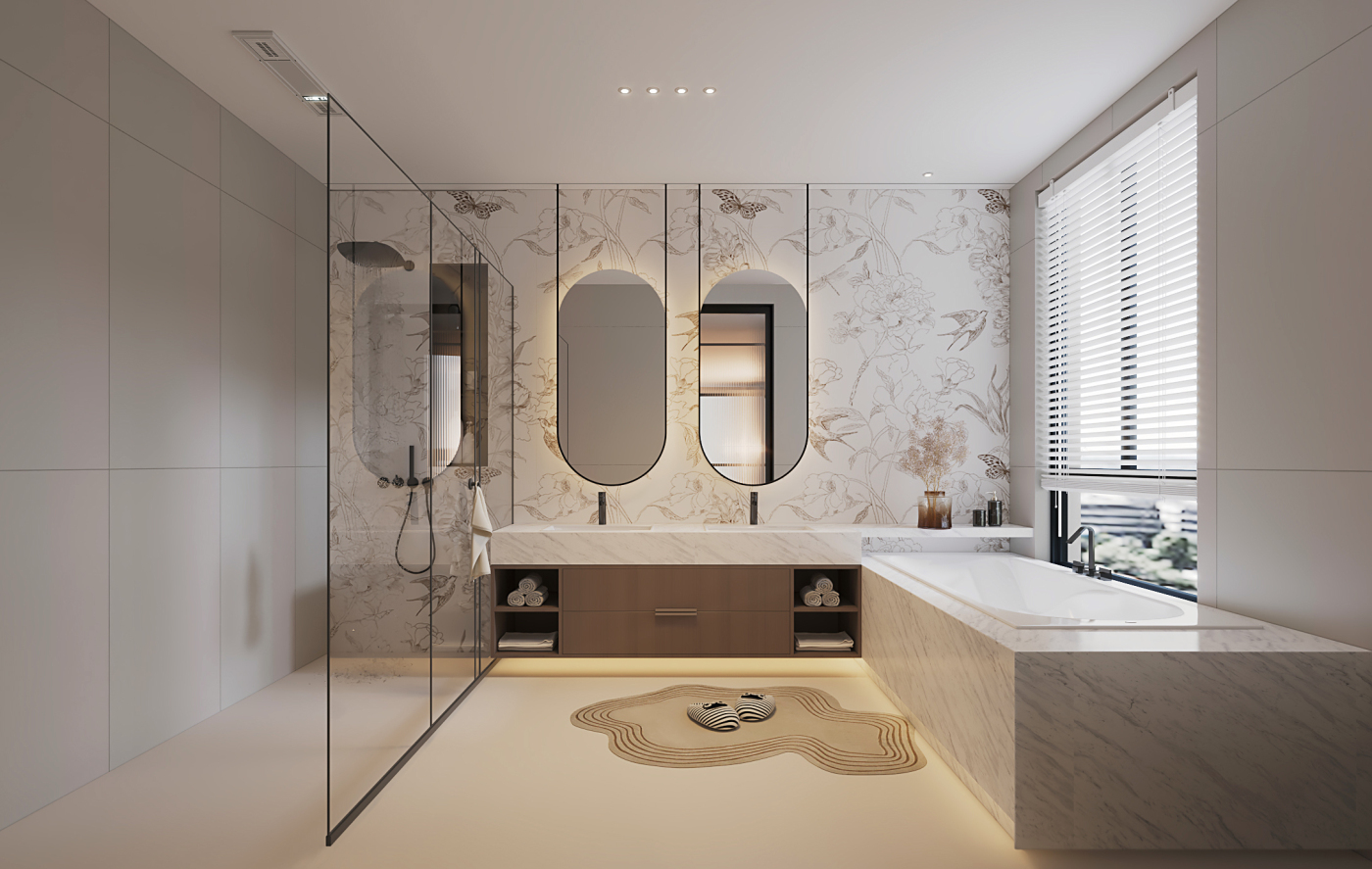 现代别墅主卫设计